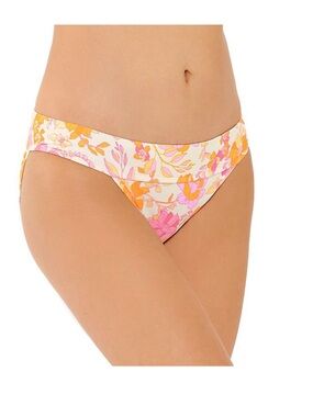Floral Print Bikini Bottom - Pink & Orange